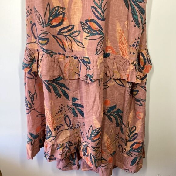 Free People Anita Floral Boho Maxi Dress Mauve Orange - Picture 4 of 16